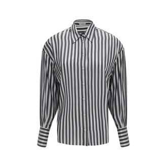 Brunello Cucinelli Multicolor Silk Pattern Womens Shirt