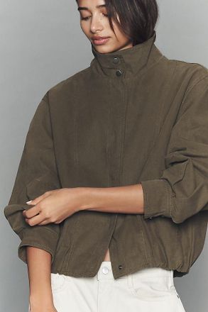 Pilcro Corduroy Funnel-Neck Utility Jacket