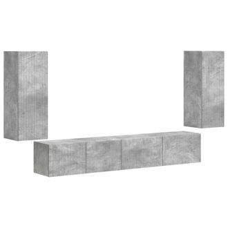 vidaXL Conjunto De Mueble De Tv 4 Pcs Gris Concreto Vidaxl