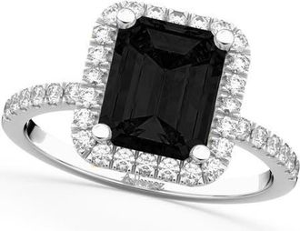 Allurez Black Diamond & Diamond Engagement 14k in 3.32 Ct/white Gold at Nordstrom, Size 6.5