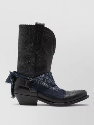 Golden Goose star wish leather boots bandana embroidery