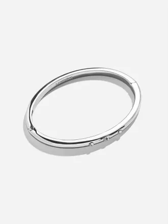 BaubleBar Womens Nadia Three Stone Classic Hinge Bangle In Silver