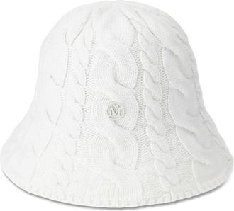 Maison Michel Clem cable-knit bucket hat - women - Polyamide/Cashmere - OS - White