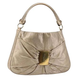 Ferragamo Pre-owned Leren Schoudertas - Dames - Vintage Schoudertas - Geel - ONE Size - Leer - Vintage
