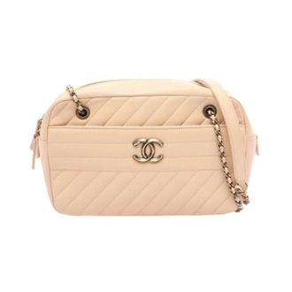 Chanel Pre-owned Vintage Schoudertas - Dames - Pre-owned - Beige - Maat: ONE Size Leer