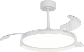 Mantra Mantra Ventilador De Techo Plaf&oacute;n Led Glass Fan M Blanco Transparente &Oslash;1320mm 35w 3000lm Cct Regulable Dc