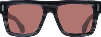 Ferragamo 53mm Square Sunglasses in Striped Grey at Nordstrom