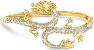 Ross-Simons Diamond Dragon Bangle Bracelet in 18kt Gold Over Sterling
