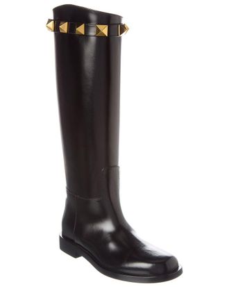 Valentino Roman Stud 15 Leather Knee-High Boot