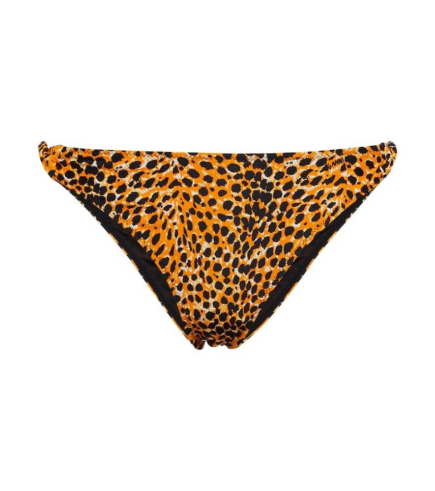 ビキニ Ganni Animalier bikini bottom Multicolor Leopard Bikini Bottoms by GANNI on Sale