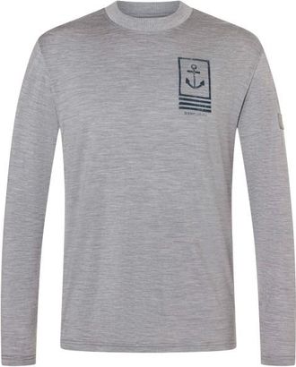 super.natural Lil Anchor Bio Jersey L/S Merinoshirt f&uuml;r Herren | grau