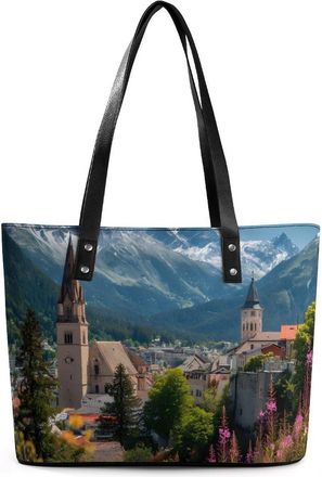 Generic Alpine Mountains Forests Tote Bags for Women Cute Shoulder Purses Handbags