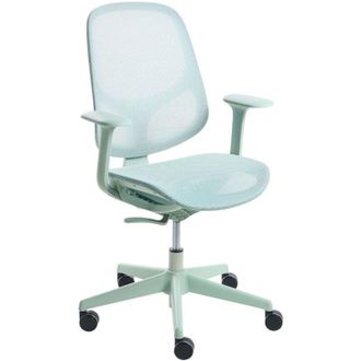 Beliani Office Chair Mint Green Mesh Swivel Base Armrests Adjustable Height Home Office Open-Space AERI