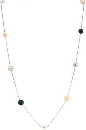 Effy Sterling Silver Freshwater Pearl Station Necklace in Multi at Nordstrom Rack, Size 18