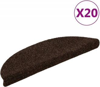 vidaXL vidaXL Tappetini per scale autoadesivi 20 pz 56x17x3 cm marrone semicircolari