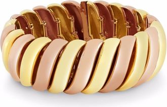 Pragnell 14kt yellow and rose gold Contemporary S link bracelet - women - 18kt Rose Gold/18kt Yellow Gold - 17