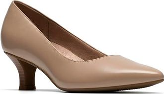 Clarks Kepley Vine High Womens Heels Beige Leather : 9.5 B - Medium, Leather/Rubber