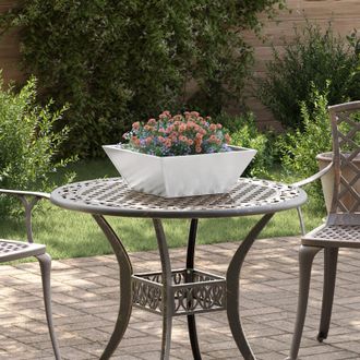 Berkfield Home Garden Bowl Planters 5 pcs 40x40x15 cm Stainless Steel in Silver | Size: 40 x 40 x 15 cm