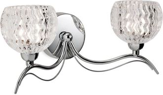 Netlighting Blanche 2 Light Indoor Wall Light Chrome Moulded Clear Glass G9