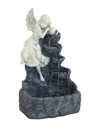 Sunnydaze Angel Falls Solar Outdoor Water Fountain W/ Battery
