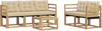 vidaXL Conjunto De Sof&aacute;s De Exterior 6 Uds. Y Beige Vidaxl