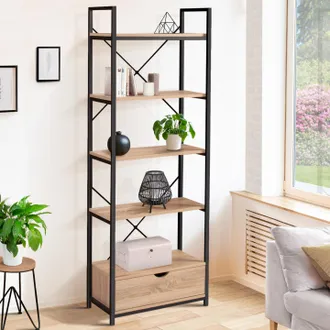 IDMarket Idmarket - Detroit Estanter&iacute;a De Dise&ntilde;o Industrial De 5 Niveles Con Caj&oacute;n