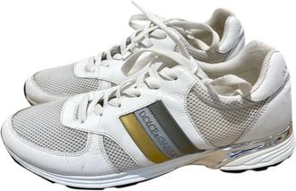 Dolce & Gabbana mens white leather & mesh sneakers Size 42