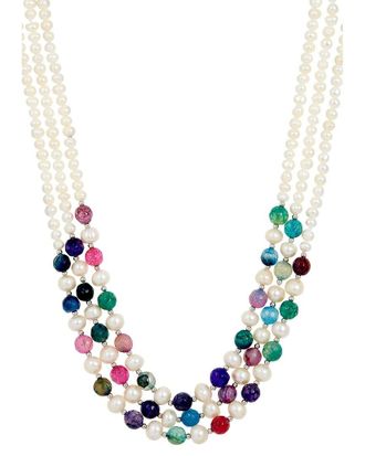 Savvy Cie Jewels Silver 4-8Mm Pearl Multi-Layered Necklace