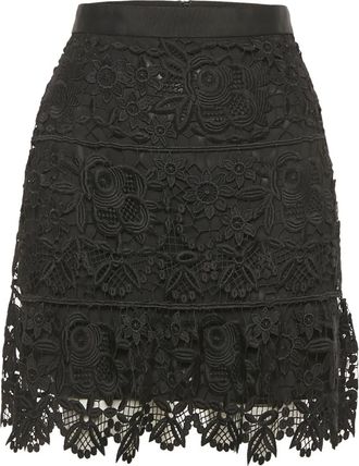 Self Portrait Minigonna a fiori - Nero