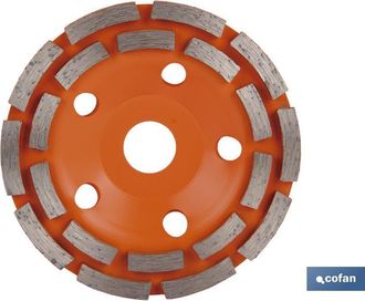 cofan Corona Doble Pista Mamposteria 100mm - H22,2, Corona Doble De Pista De Mamposter&iacute;a. Ideal Para Desbaste De Paredes, Muros, Granitos, Piedras Y Hormigo