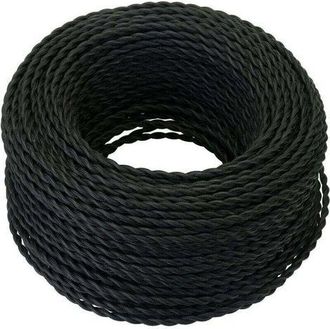 OEM Cable El&eacute;ctrico Textil De 10 M, Cable De Cuerda De C&aacute;&ntilde;amo Trenzado Retro De 2 X 0,75 Mm&sup2;, 2 Hilos Trenzados, Para L&aacute;mpara Colgante Diy/negro