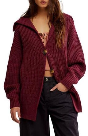 Free People Swim Too Deep Cardigan in Cabernet at Nordstrom Rack, Size X-Small