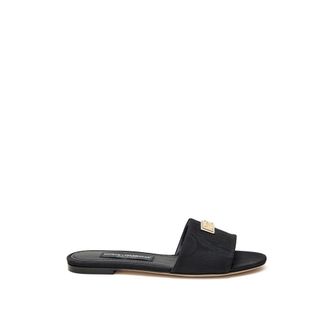 Dolce & Gabbana Black Polyester Womens Slippers