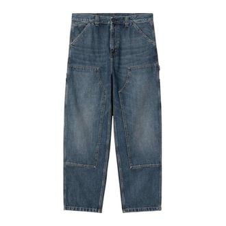 Carhartt Work in Progress Carhartt Wip, Loose-fit Jeans, male, Blue, Size: XL Wide Leg Double Knee Jeans - Dark Blue