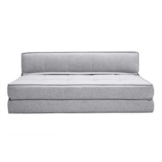 Miliboo Miliboo - Sill&oacute;n Cama De 2 Plazas De Tela Gris Claro Katy