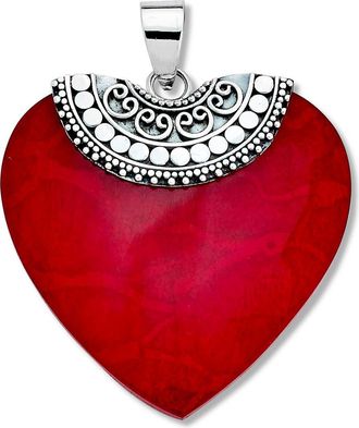 Samuel B. Filigree Coral Heart Pendant in Red at Nordstrom Rack