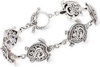 Ross-Simons Sterling Silver Turtle Bali-Style Bracelet