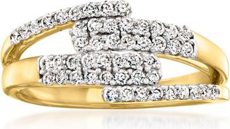 Ross-Simons Lab-Grown Diamond Interlocking Multi-Row Ring in 18kt Gold Over Sterling