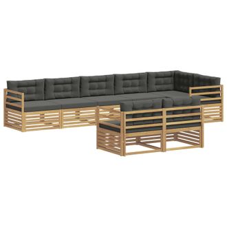 vidaXL Set Di Divani Da Esterno 8 Pz 8-posti Bianco E Antracite Vidaxl