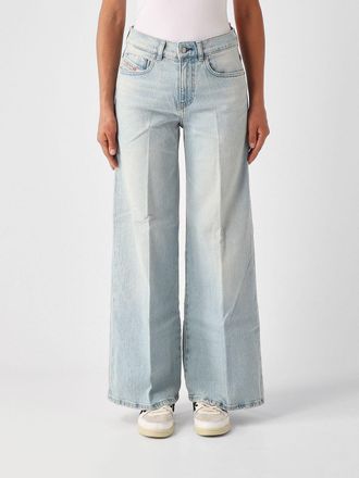 Diesel Jeans D-Akemi a gamba larga e vita alta in denim di cotone stretch