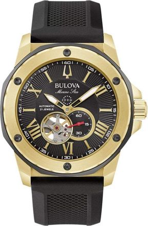Bulova Marine Star Mens Black Watch 98A272 Silicone - One Size