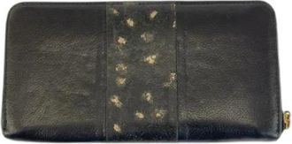 Chlo&eacute; Pre-owned Zwart Leren Lange Portemonnee - Dames - Vintage Accessoires - Zwart - ONE Size - Leer - Vintage