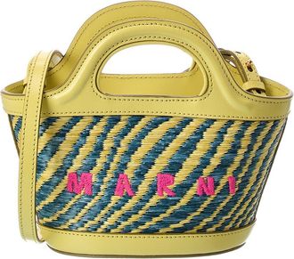 Marni Tropicalia Mini Leather-Trim Tote