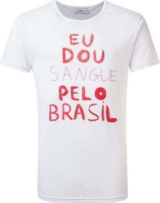 Amir Slama Eu Dou Sangue T-shirt - men - Elastodiene/Polyester - GG - White
