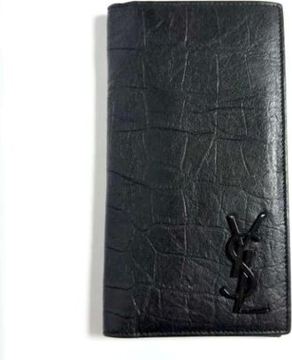Saint Laurent Pre-owned Wallets, male, Black, Size: ONE SIZE Pre-owned Long bill wallet (bi-fold)