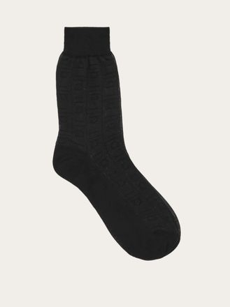 Ferragamo Men Ferragamo Monogram ankle socks Black