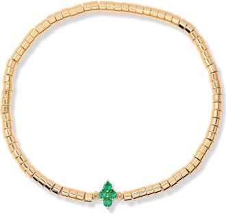 Brook & York Bella Birthstone Beaded Stretch Bracelet in Gold May at Nordstrom