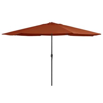 Berkfield Home Garden Parasol with Metal Pole 390 cm Terracotta in Brown