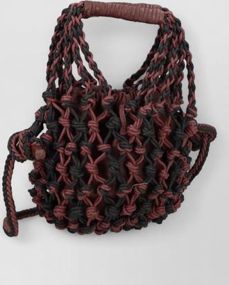 Alysi woven crossbody bag dual handles knots