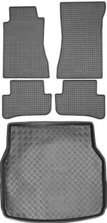 OEM Juego De Alfombrillas De Goma Para Coche Y Maletero Para Mercedes Clase C W203 Familiar (2001-2007)